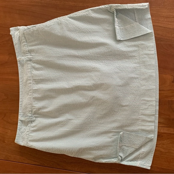 Liz & Co. Mint Striped Seersucker Skort Womens 10 With Pockets - Picture 6 of 11